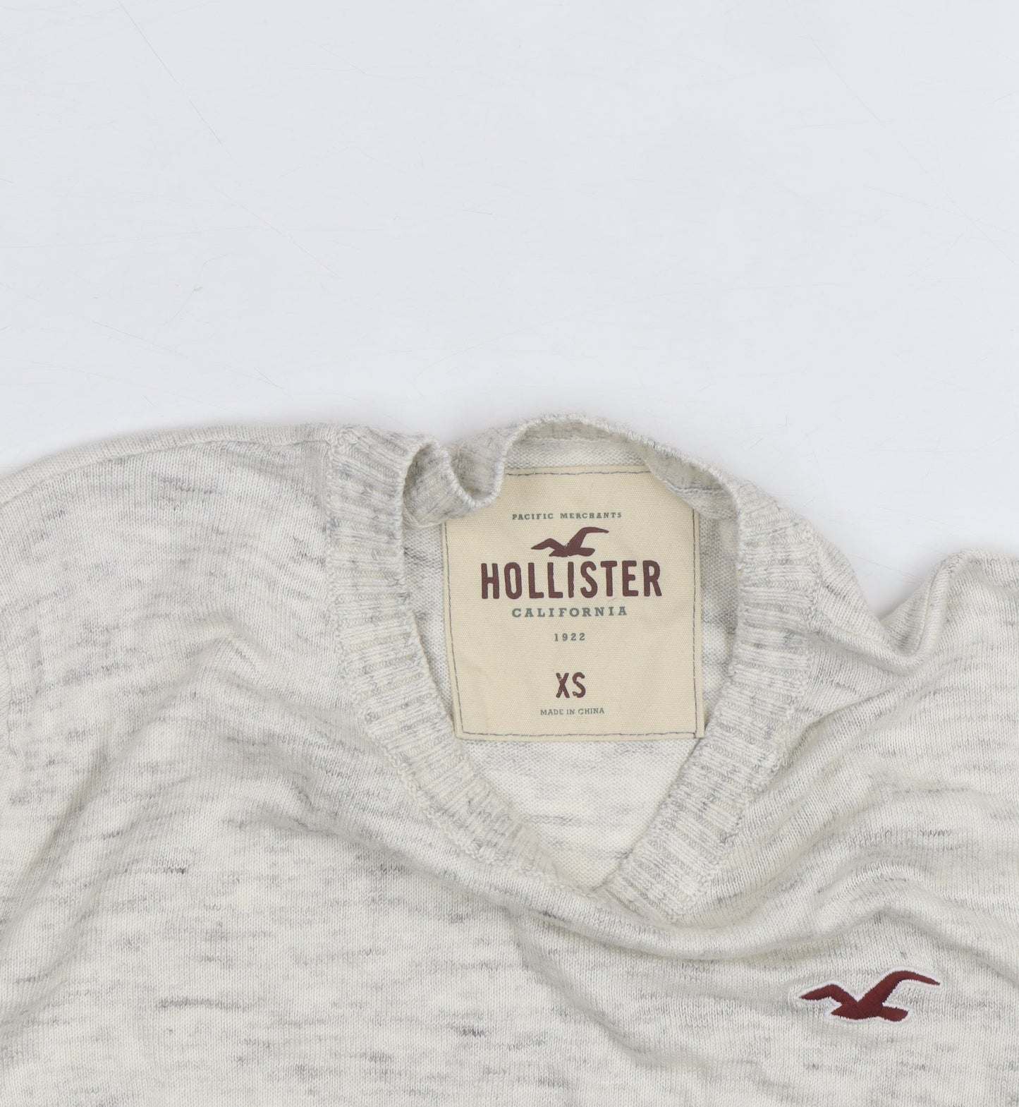 Hollister Men's Grey XS Crew Neck Knit Pullover Jumper