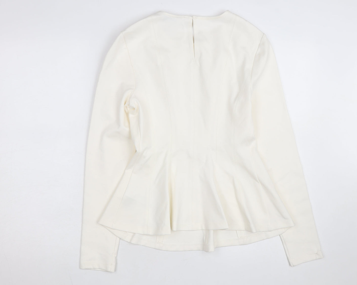 Marks and Spencer Women Ivory Long Sleeve Jersey Top Size 10