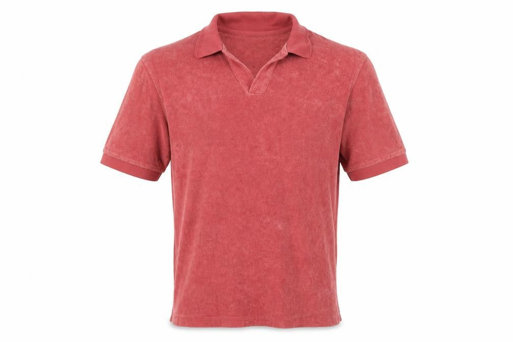 Jaeger Men's Red Cotton Terry Polo Shirt Size S