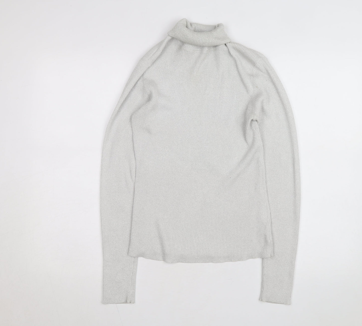 Denver Hayes Womens Silver Roll Neck Knit Jumper M