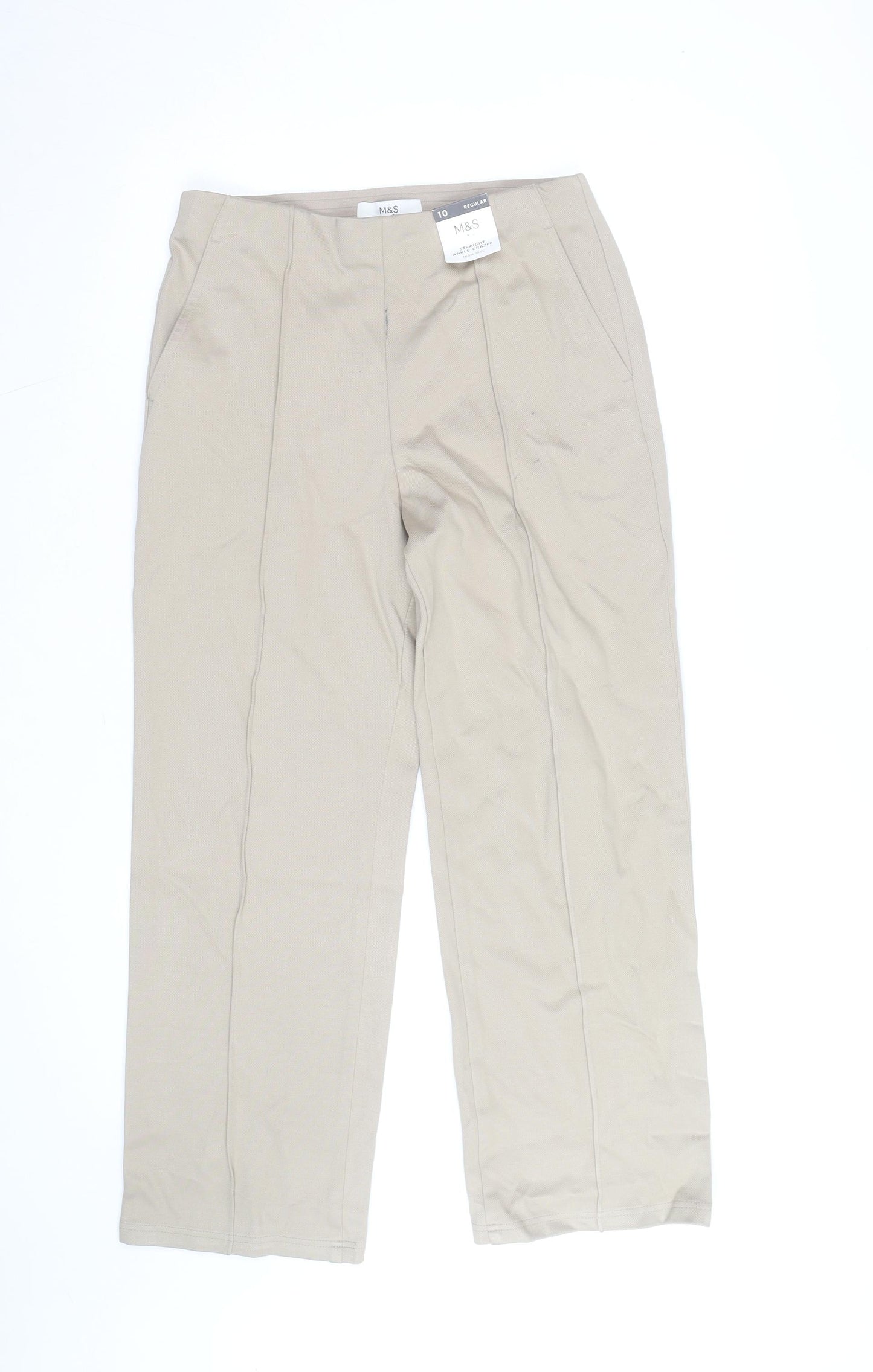 Marks and Spencer Women’s Beige Size 10 Regular Stretch Trousers