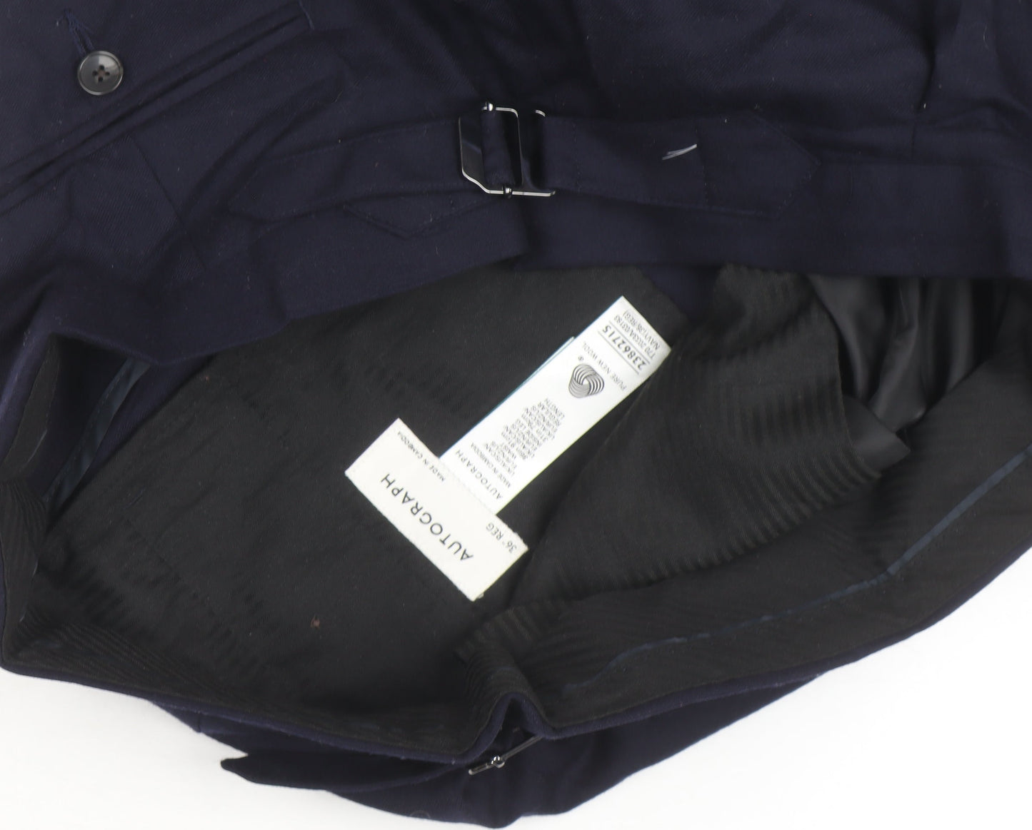 Autograph Women's Blue Wool Blend Tailored Tapered Trousers Size 12