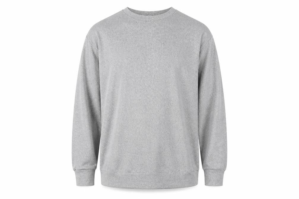 Uniqlo Men Grey L Long Sleeve Crew Neck Casual Top