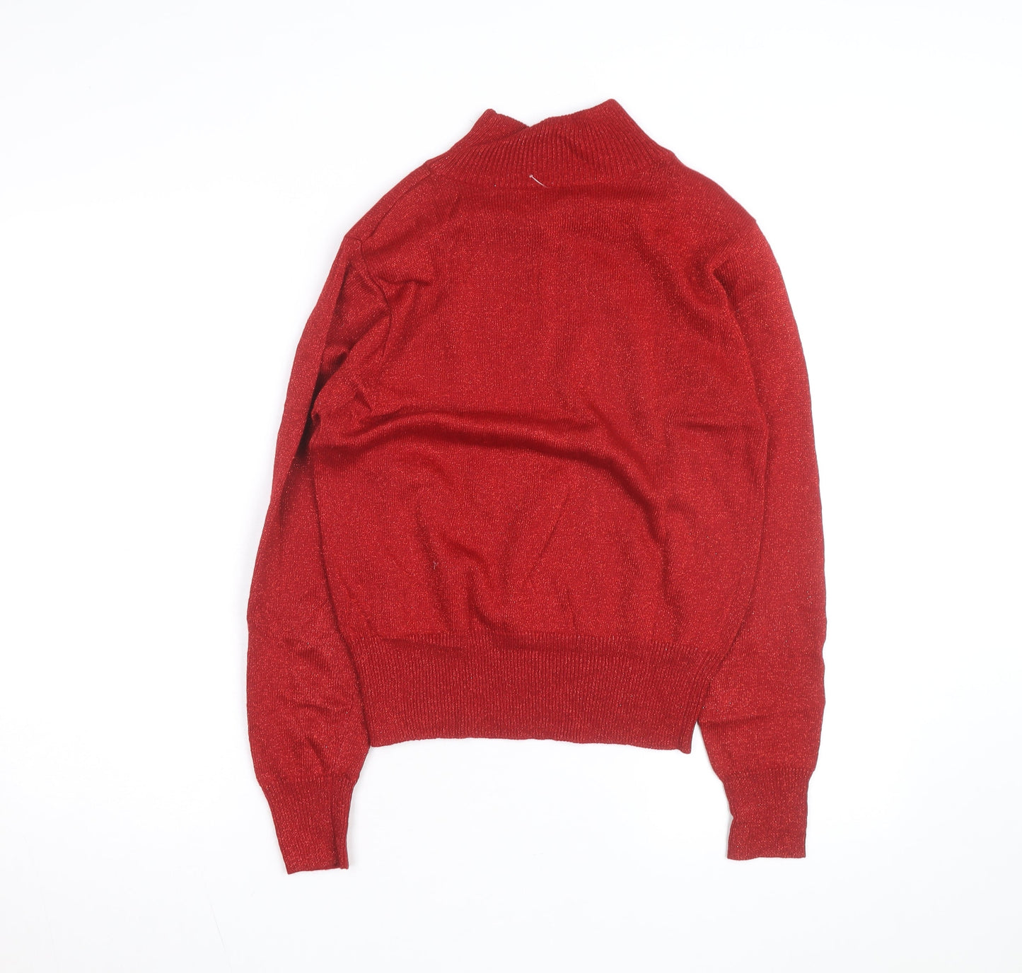 Dressbarn Women's Red Mock Neck Pullover Jumper Size S