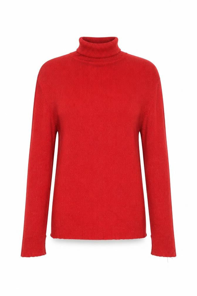 BY Design Women's Red Roll Neck Long Sleeve Pullover Jumper Size L