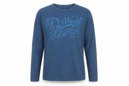 Petrol Industries Men's Blue Long Sleeve Cotton Graphic Top M