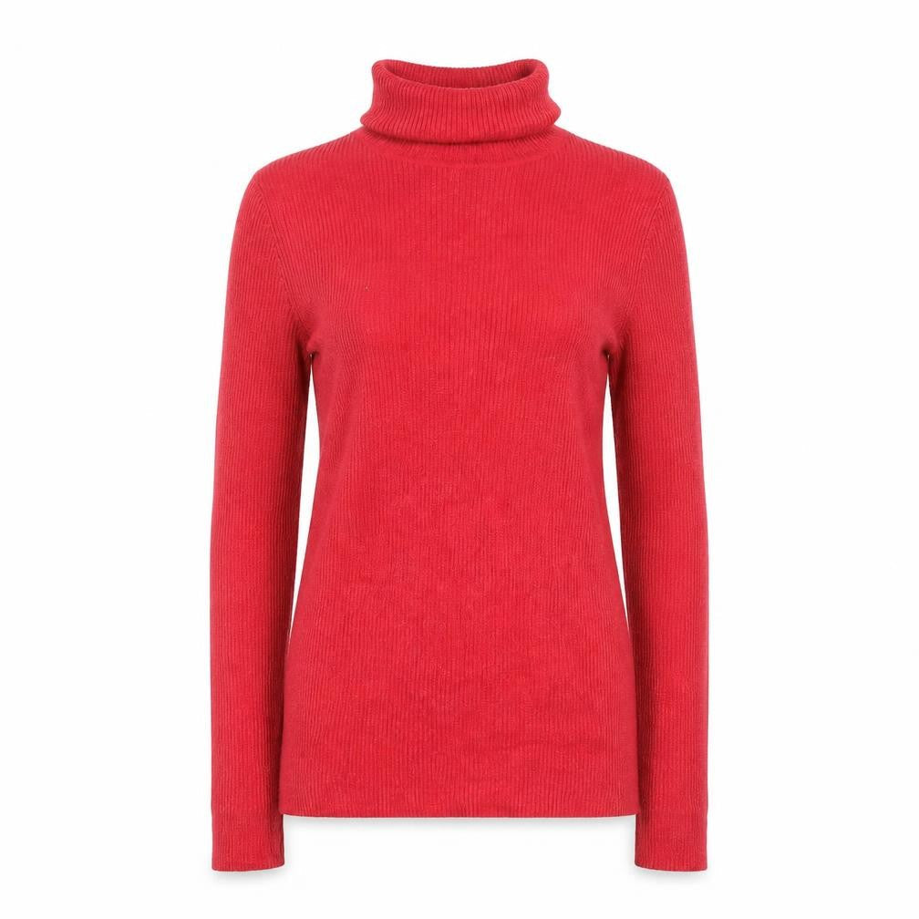 Faded Glory Women's Red Roll Neck Slim Fit Jumper Size S