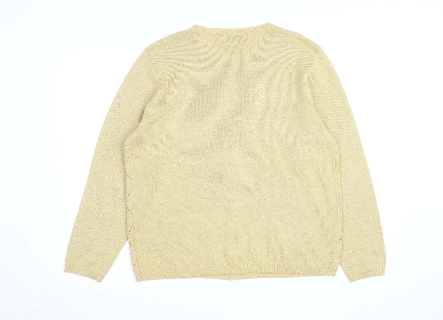 Alfred Dunner Beige V-Neck Argyle Knit Cardigan M Unisex Wool Blend