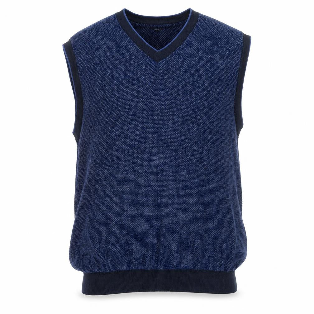 Roundtree & Yorke Men's Blue Cotton Sleeveless V-Neck Vest Size L