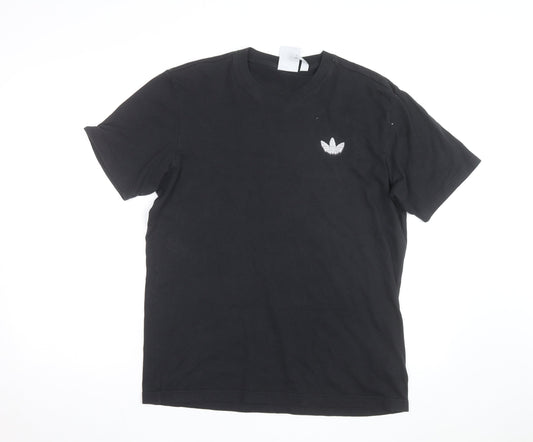 Adidas Men's Black Graphic Logo Cotton T-Shirt Size S