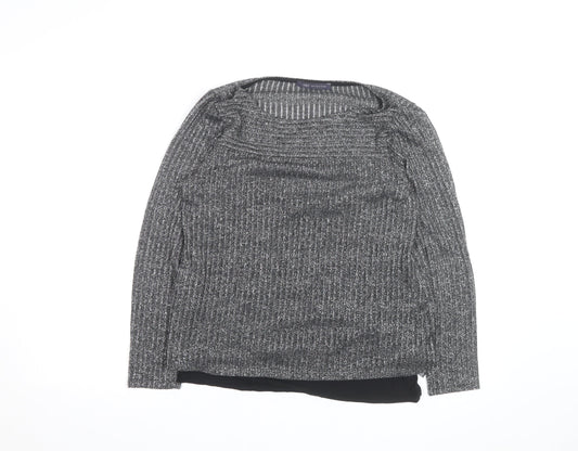Marks and Spencer Women Silver Knit Long Sleeve Jumper Size 12
