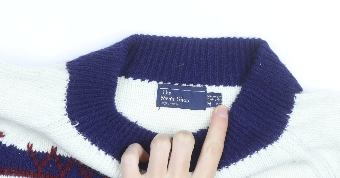 The Men's Shop JCPenney Men's Multicoloured Fair Isle Acrylic Pullover Jumper M