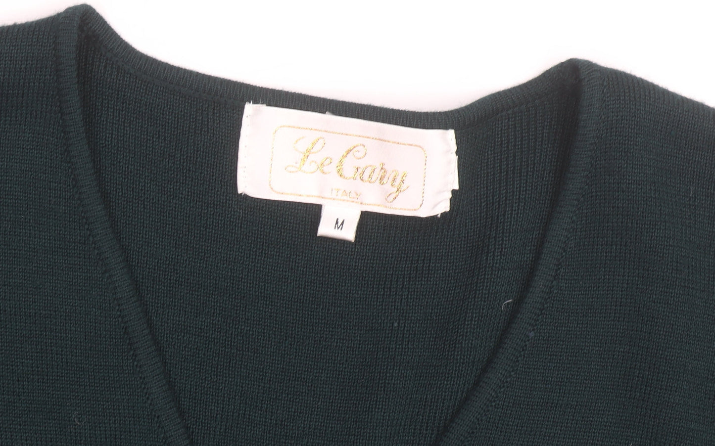Le Gary Men's Green Wool Embroidered Cardigan M Classic Fit