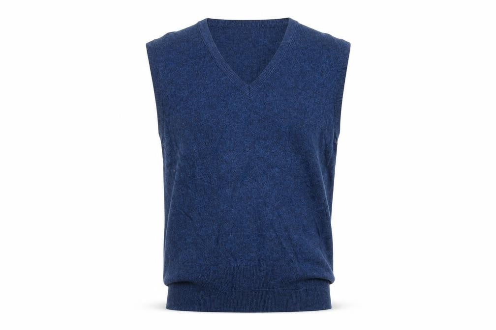 Jantzen Men's Blue Wool Sleeveless V-Neck Vest Jumper L