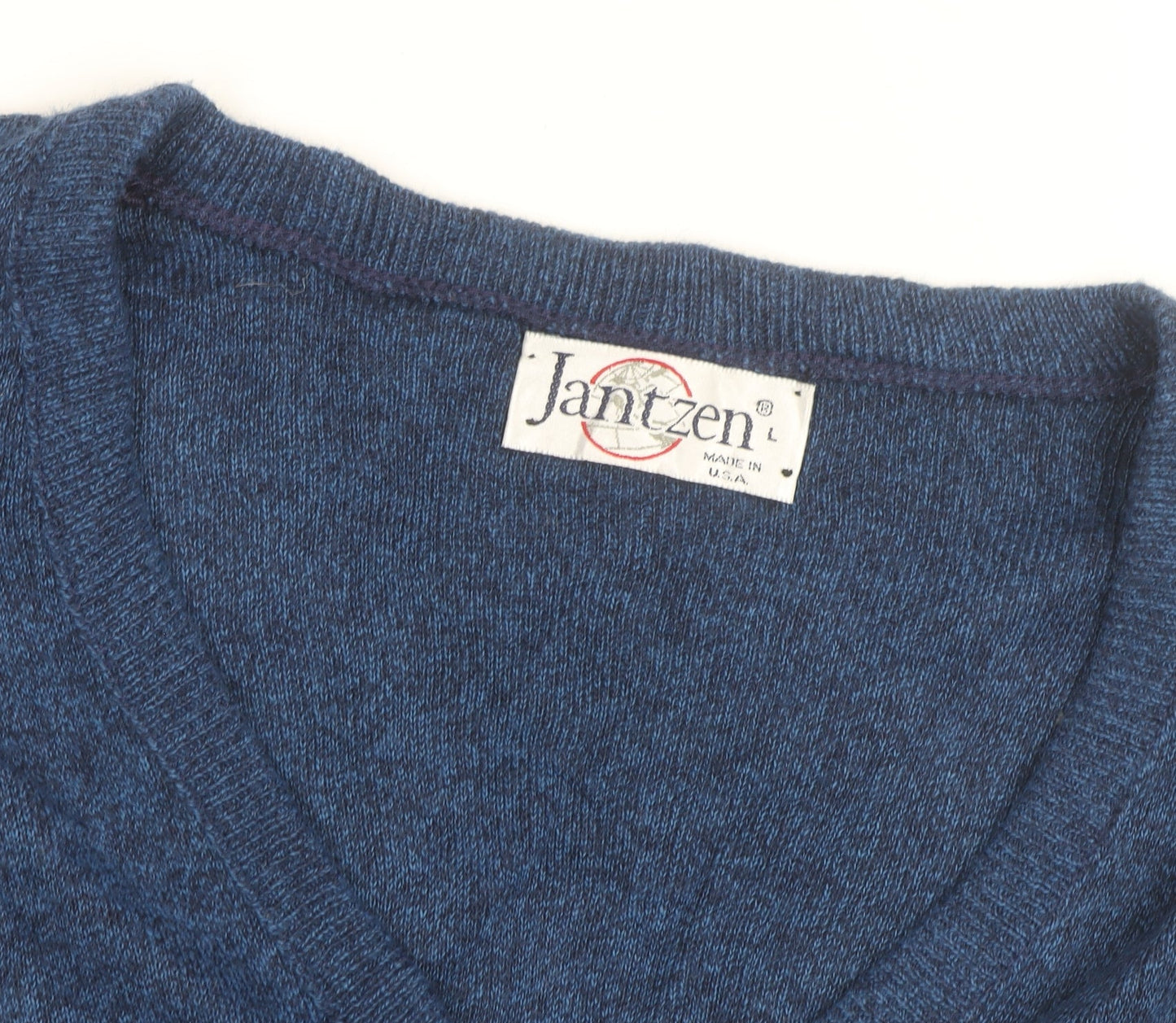 Jantzen Men's Blue Wool Sleeveless V-Neck Vest Jumper L