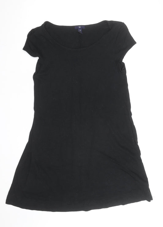 Gap Women Black Short Sleeve T-Shirt Dress M