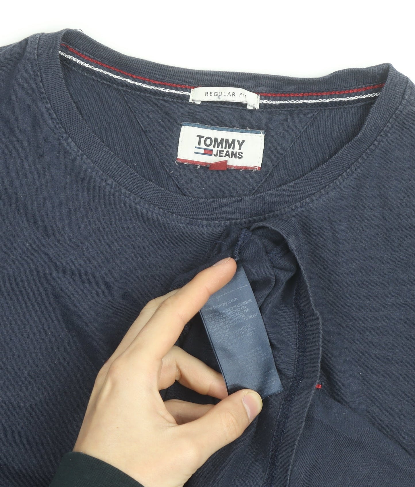 Tommy Jeans Men's Blue Cotton Regular Fit T-Shirt Size M