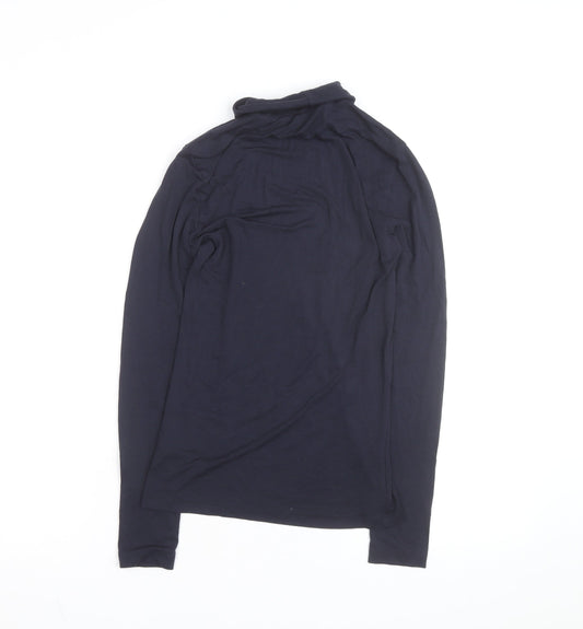 Marks and Spencer Women’s Navy Blue Heatgen Roll Neck Long Sleeve Top Size 10