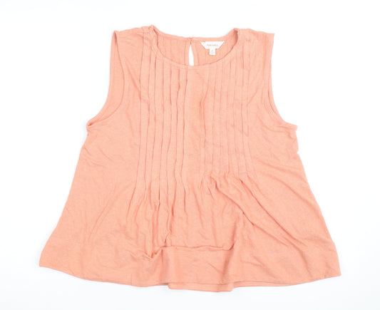 Marks and Spencer Women Pink Sleeveless Pleated Tunic Blouse Size 10