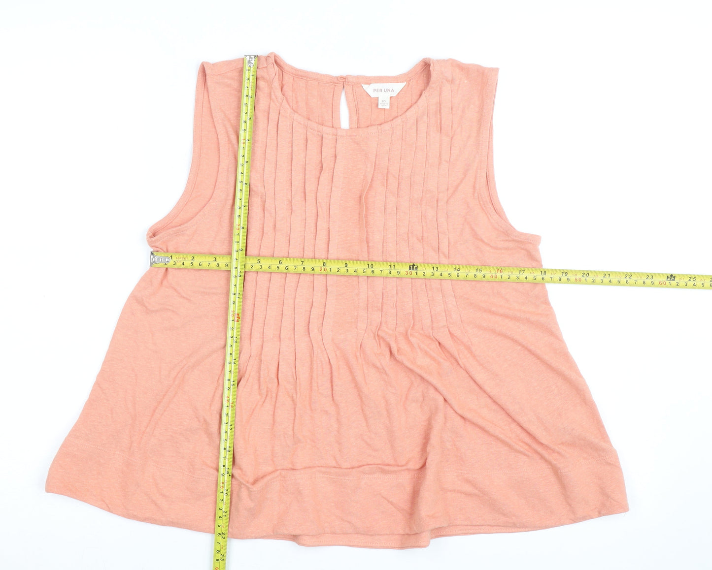 Marks and Spencer Women Pink Sleeveless Pleated Tunic Blouse Size 10