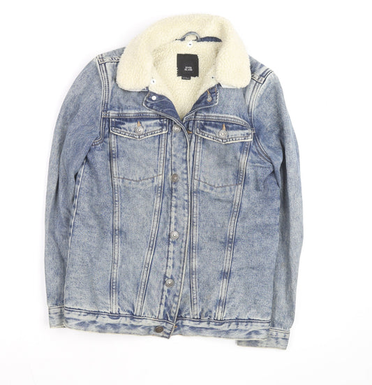 River Island Girls Blue Denim Sherpa Lined Jacket 11-12 Years
