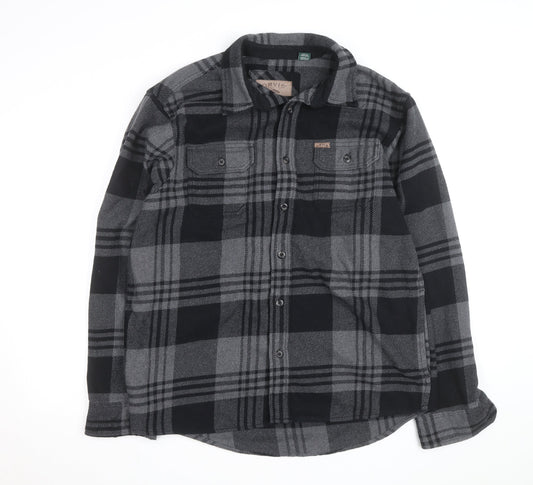 Orvis Men's Grey Check Flannel Shirt Jacket Size L