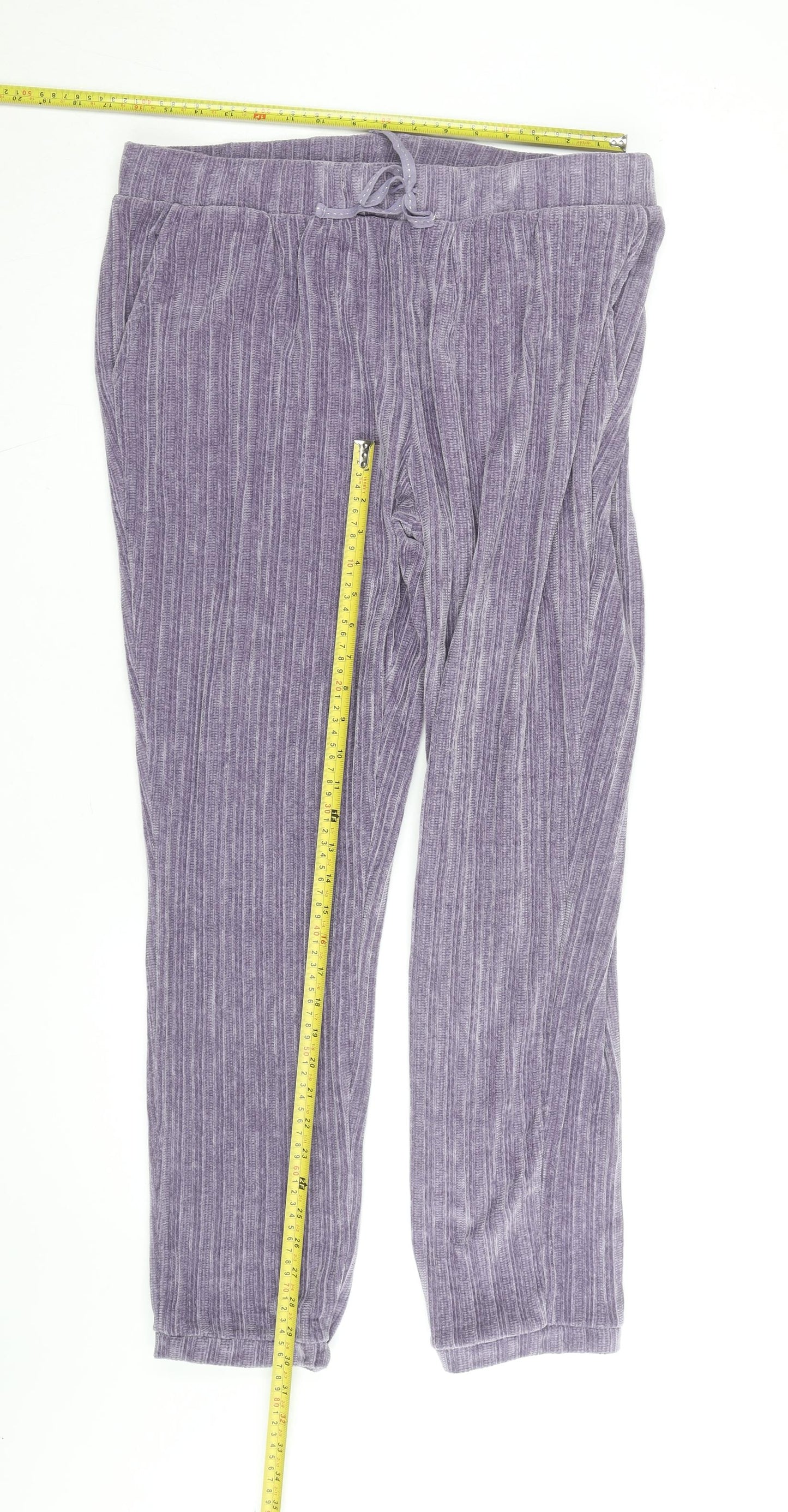 La Redoute Women’s Purple Velour Jogger Trousers L