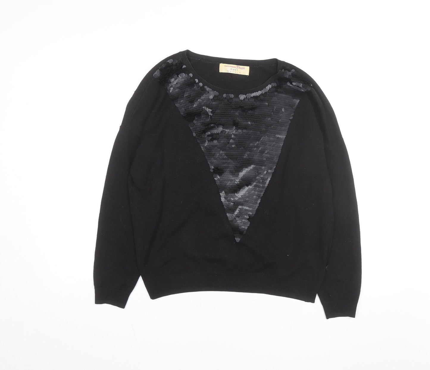 Tom Tailor Denim Women's Black Sequin Knit Jumper Size S