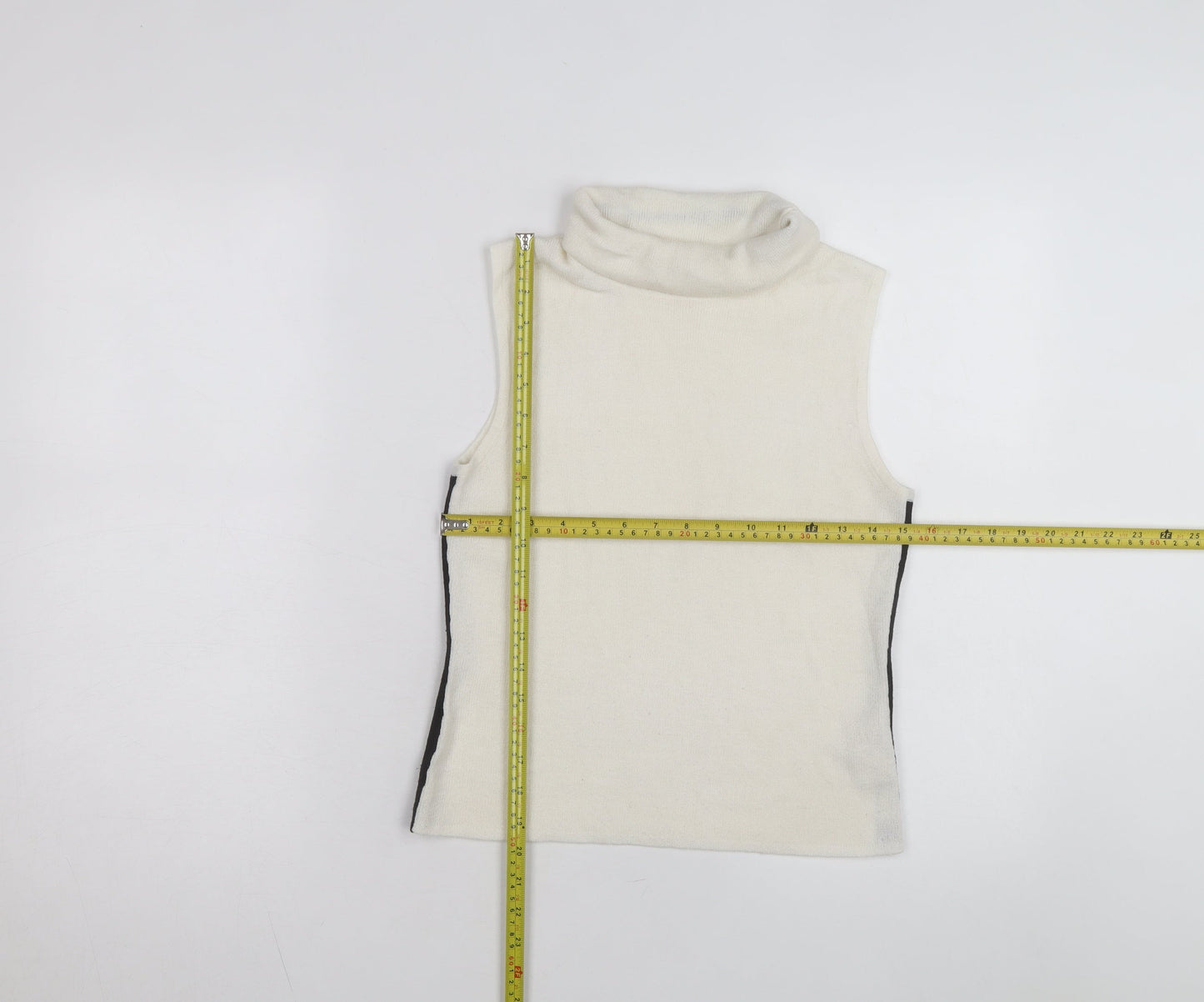 Cleo Petites Womens Ivory Sleeveless Roll Neck Knit Jumper S