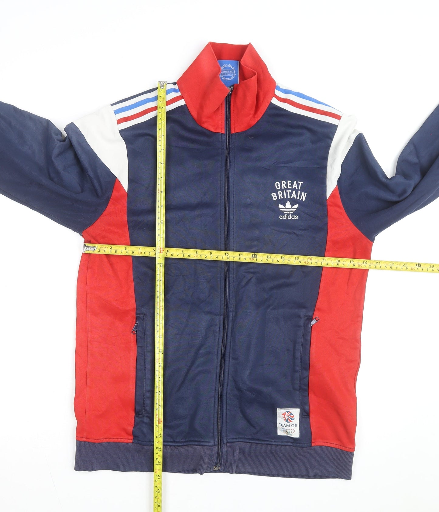 Adidas Mens Great Britain Track Jacket Navy Red White Size L