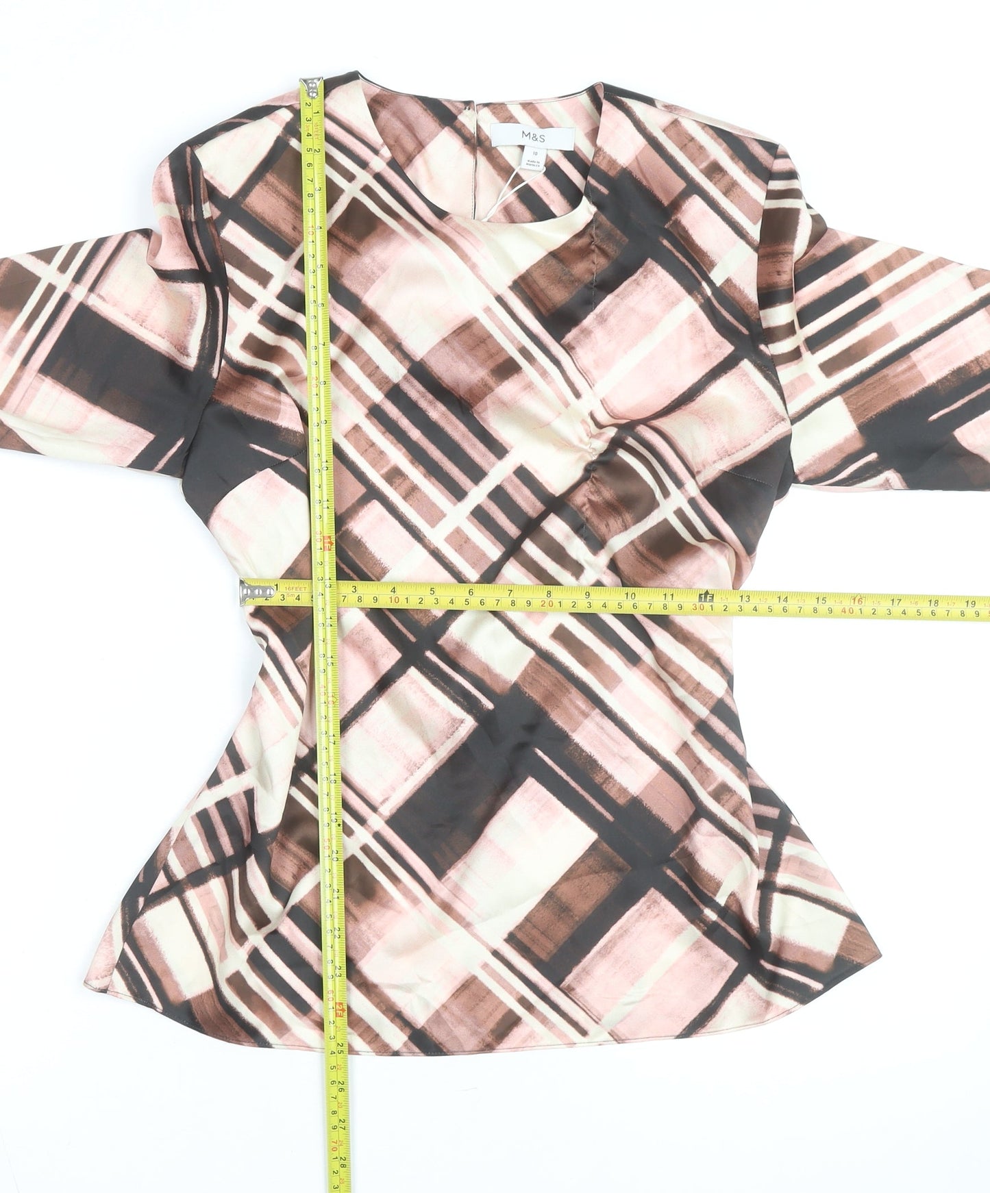 Marks and Spencer Women’s Multicoloured Check Tunic Blouse Size 10