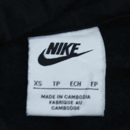 Nike Men's Black XS Pullover Hoodie with Logo Sleeves Sports Fleece