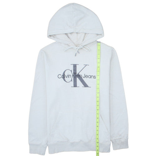 Calvin Klein Jeans Men's White L Pullover Hoodie with Logo