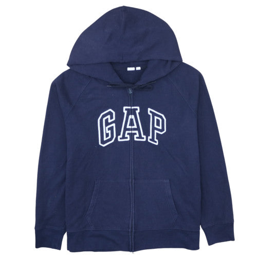 GAP Men’s Blue Full Zip Logo Hoodie XL Cotton Fleece Sweatshirt