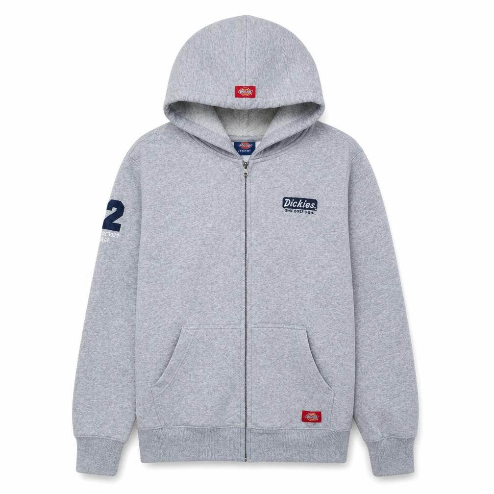 Dickies Men's Grey Full Zip Hoodie Size M Regular Fit