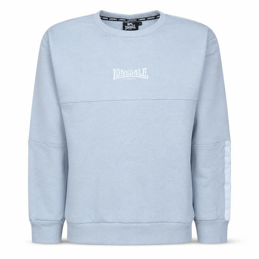 Lonsdale Men's Grey Pullover Sweatshirt M Regular Fit Logo Fleece