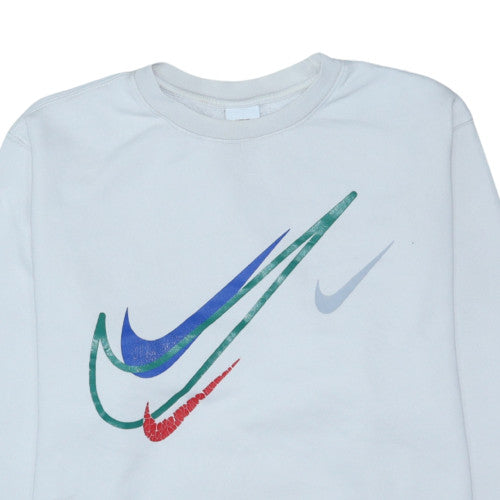 Nike Men's White Graphic Logo Pullover Sweatshirt Size M