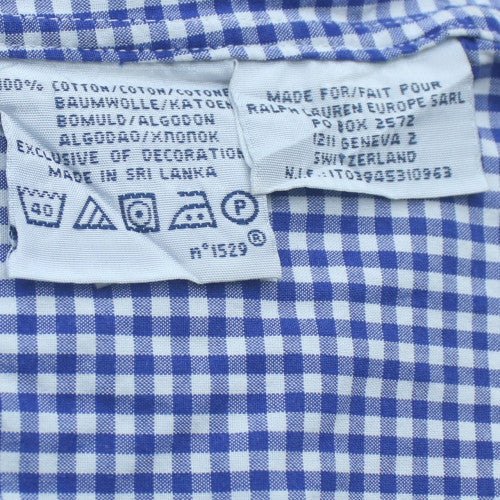 Polo Ralph Lauren Men's Blue Check Slim Fit Button-Down Shirt Size S