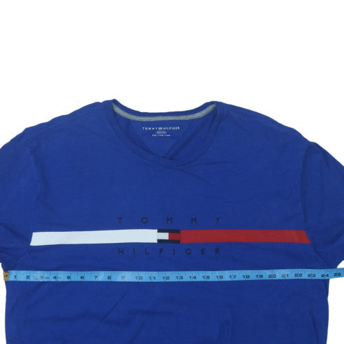 Tommy Hilfiger Men's Blue 2XL Cotton Crew Neck Graphic T-Shirt