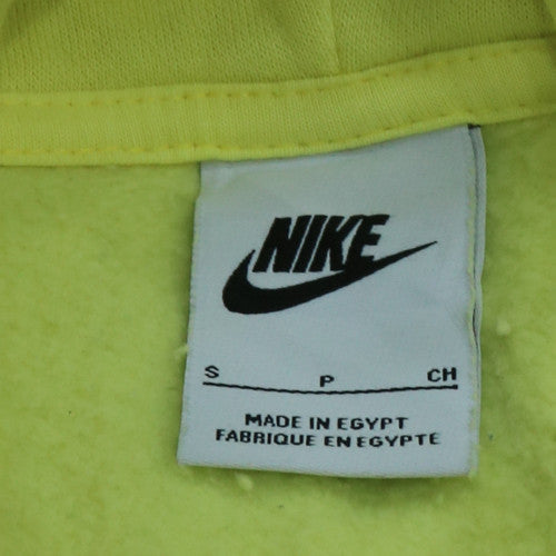 Nike Men’s Yellow Pullover Hoodie Small Graphic Print Fleece