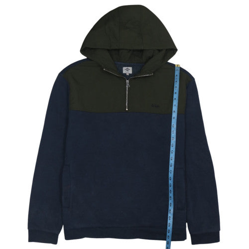 Lee Cooper Men's Blue 1/2 Zip Hooded Sweatshirt 2XL Fleece