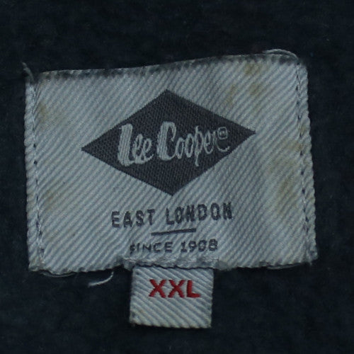 Lee Cooper Men's Blue 1/2 Zip Hooded Sweatshirt 2XL Fleece