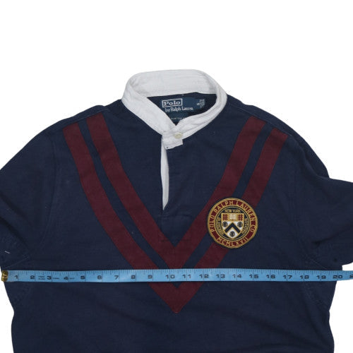 Ralph Lauren Men's Blue Long Sleeve Rugby Polo Shirt Size S