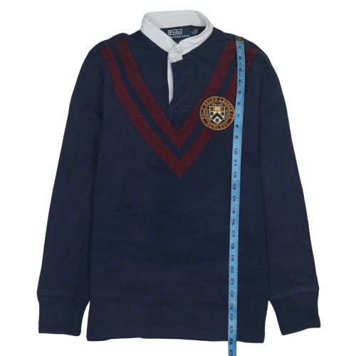 Ralph Lauren Men's Blue Long Sleeve Rugby Polo Shirt Size S