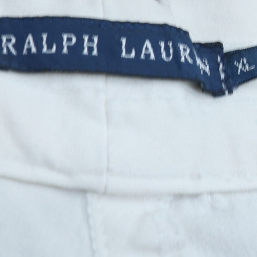 Ralph Lauren Womens White Slim Twill Stretch Trousers M