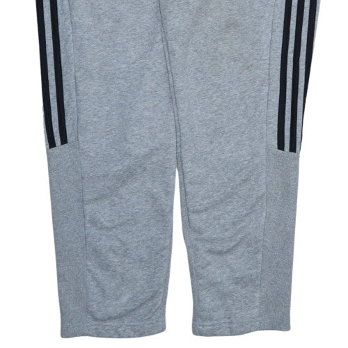 adidas Men's Grey Track Pants L Regular Fit French Terry Tapered