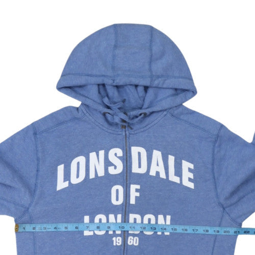 Lonsdale London Men Blue Full Zip Hoodie Large Regular Fit