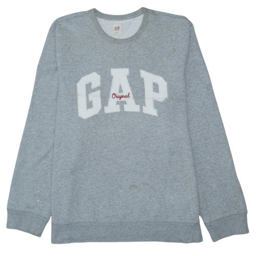 GAP Men's Grey Crew Neck Logo Sweatshirt XL Cotton Blend