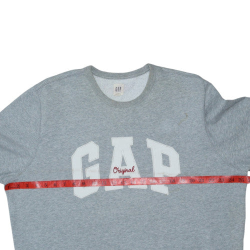 GAP Men's Grey Crew Neck Logo Sweatshirt XL Cotton Blend