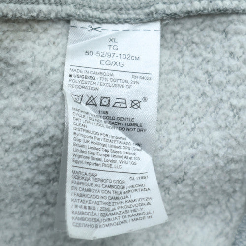 GAP Men's Grey Crew Neck Logo Sweatshirt XL Cotton Blend